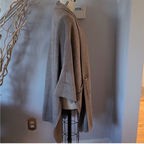 Marla Wynne Knit Drama Kimono Shawl Cardigan Large like NEW Fall 🍁🍂old money - Picture 4 of 6